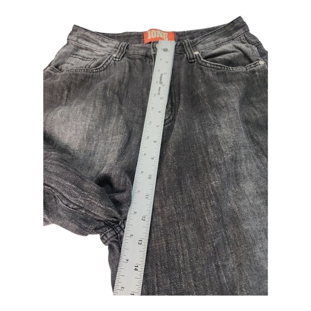 1ONE Chaser Wide Leg Jeans Womens 28 Black Baggy Streetwear Y2K Skater Denim - Picture 3 of 7